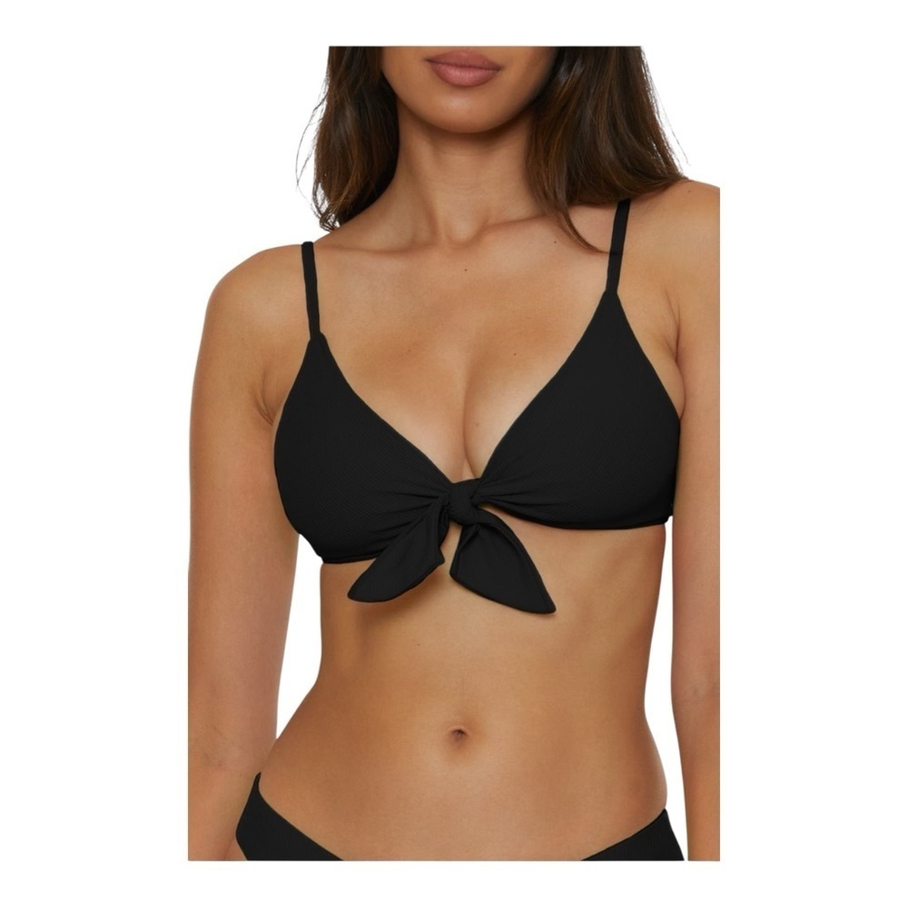 Becca Buckle Reversible Bikini Top in Black NWT